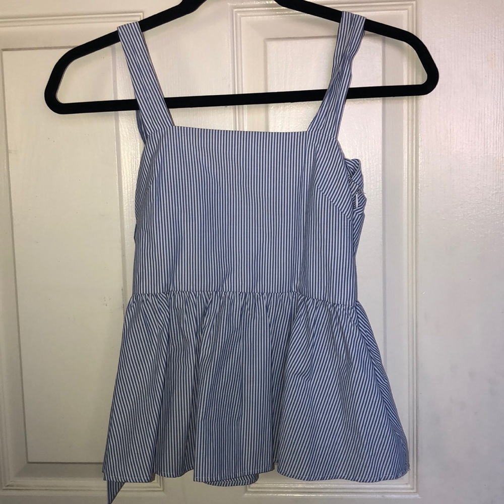 White & Blue Striped Tank